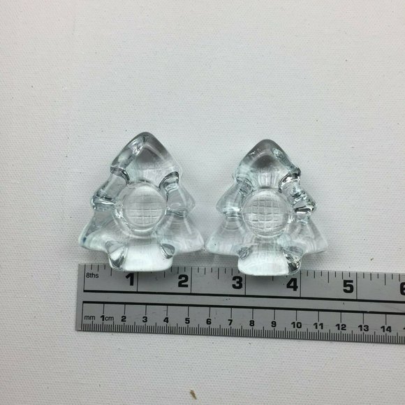Christmas Tree Clear Glass Votive Tea Light Candle Holders Small Table Top Decor - Picture 8 of 11